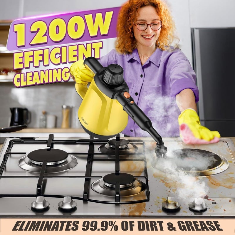 STMWORLD Steam Cleaner, Deep Cleaning Steam Cleaner for Home, 1200W Handheld Steam Cleaner with 10 Tools, Natural Steamer for Cleaning, Handheld Steamer for Bathrooms, Kitchens, Windows, Shower, Grout,Tile,Car - Image 2